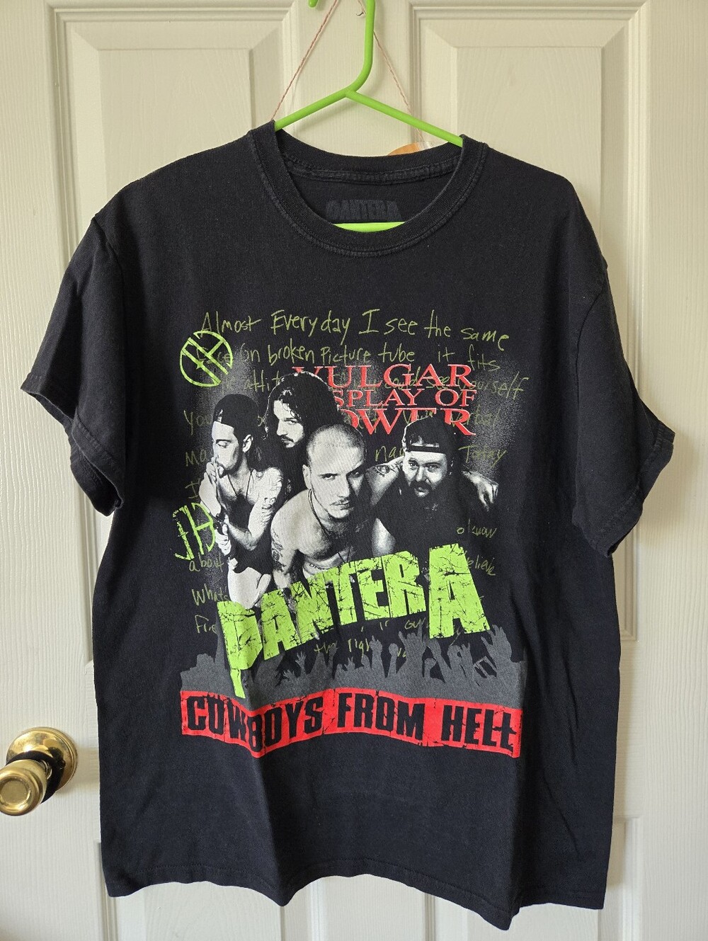 Pantera Cowboys From Hell Graphic Tee - Black with Green & Red Print